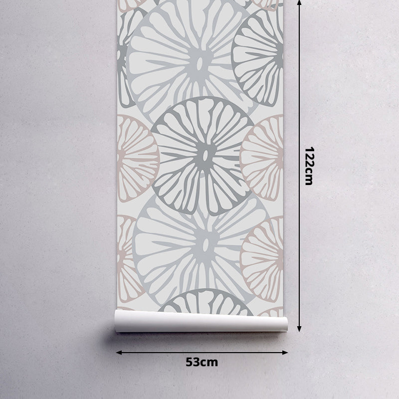 Cottage Lemon Slice Wallpaper Panels Pastel Color Self-Adhesive Wall Art for Sitting Room Clearhalo 'Country wall decor' 'Rustic' 'Wallpaper' Wall Decor' 1922265