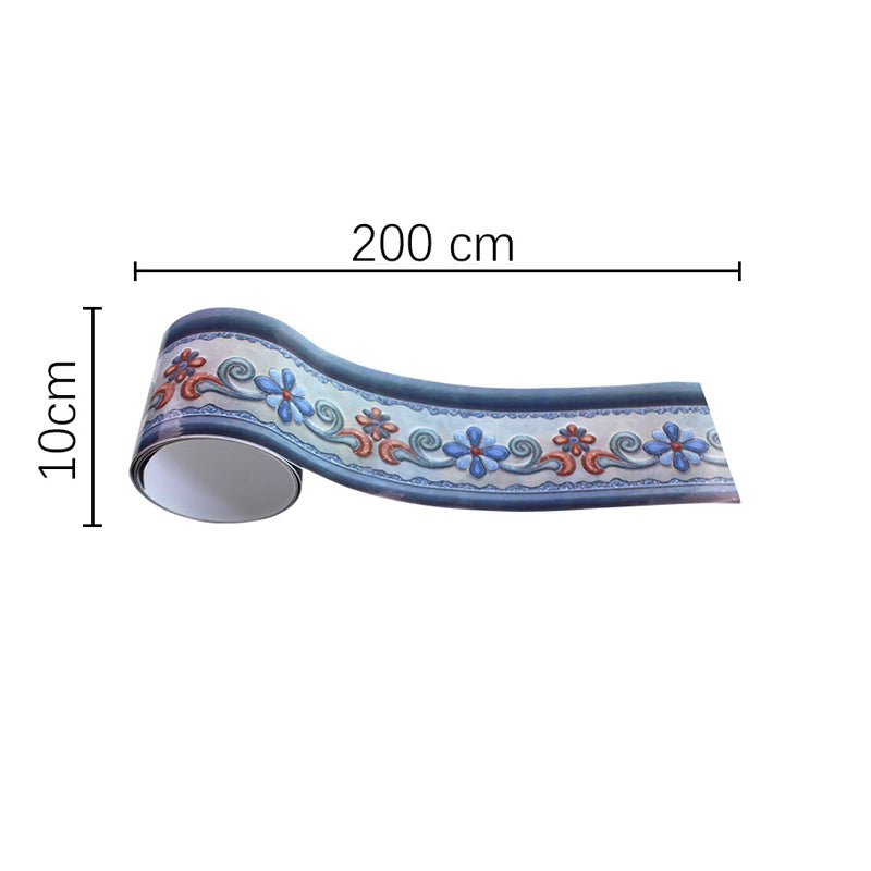 Bohemian Style Flower Wallpaper Border Blue Self-Stick Wall Decor for Living Room Clearhalo 'Wall Decor' 'Wallpaper' 1922354