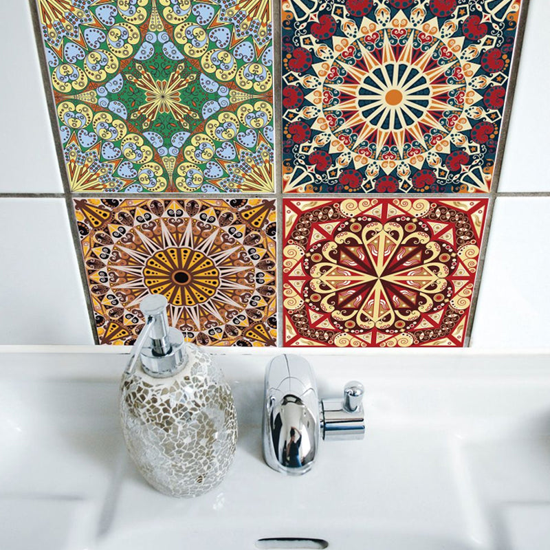 Peel and Paste Mandala Wallpapers 8' L x 8" W Bohemian Style Wall Covering for Home Clearhalo 'Wall Decor' 'Wallpaper' 1922381