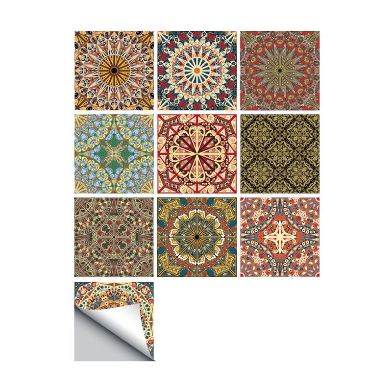 Peel and Paste Mandala Wallpapers 8' L x 8" W Bohemian Style Wall Covering for Home Clearhalo 'Wall Decor' 'Wallpaper' 1922383
