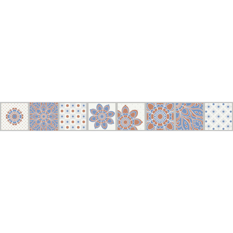 Flower and Dot Wallpaper Border Boho Peel and Stick Kitchen Backsplash Wall Art, 16.5' x 8" Clearhalo 'Wall Decor' 'Wallpaper' 1922438