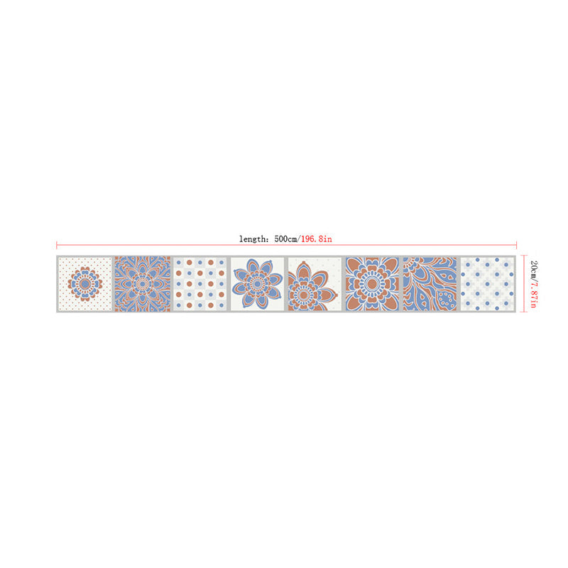 Flower and Dot Wallpaper Border Boho Peel and Stick Kitchen Backsplash Wall Art, 16.5' x 8" Clearhalo 'Wall Decor' 'Wallpaper' 1922439