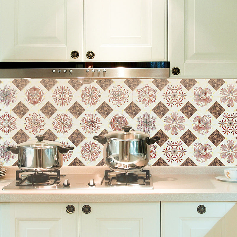 Boho Snowflake Adhesive Wallpaper Border Pink Washroom Wall Decor, 16.5' L x 8" W Pink Clearhalo 'Wall Decor' 'Wallpaper' 1922440