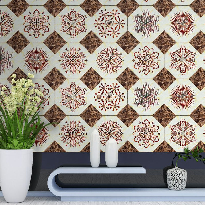 Boho Snowflake Adhesive Wallpaper Border Pink Washroom Wall Decor, 16.5' L x 8" W Clearhalo 'Wall Decor' 'Wallpaper' 1922441