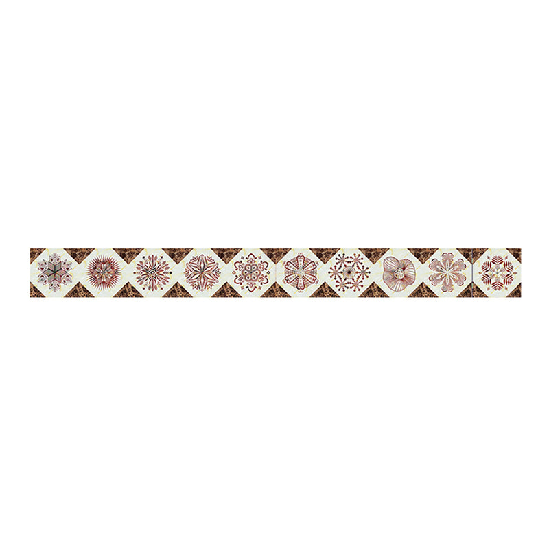 Boho Snowflake Adhesive Wallpaper Border Pink Washroom Wall Decor, 16.5' L x 8" W Clearhalo 'Wall Decor' 'Wallpaper' 1922443