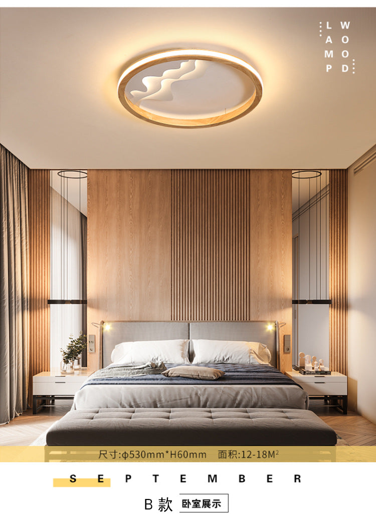 Ring Flush Mount Fixture Modern Wood 13"/15"/21" W LED Beige/White Flush Light for Bedroom, Natural/3 Color/Remote Control Stepless Dimming White Clearhalo 'Ceiling Lights' 'Close To Ceiling Lights' 'Close to ceiling' 'Flush mount' Lighting' 1922621