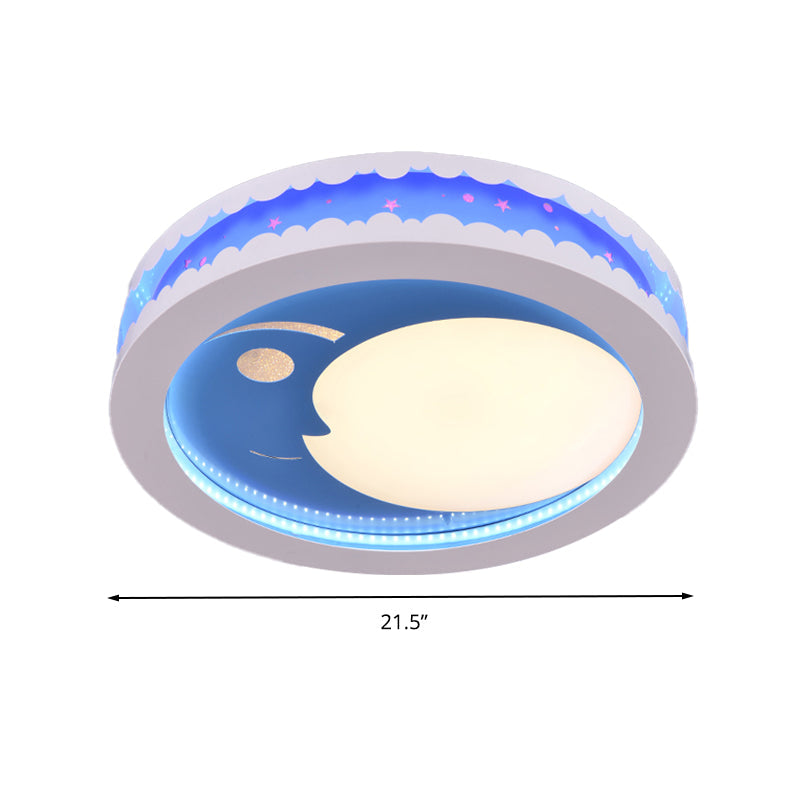 Circle Kid Bedroom Ceiling Light Fixture Acrylic Art Deco LED Flush Ceiling Lights Clearhalo 'Ceiling Lights' 'Close To Ceiling Lights' 'Close to ceiling' 'Flush mount' Lighting' 192403