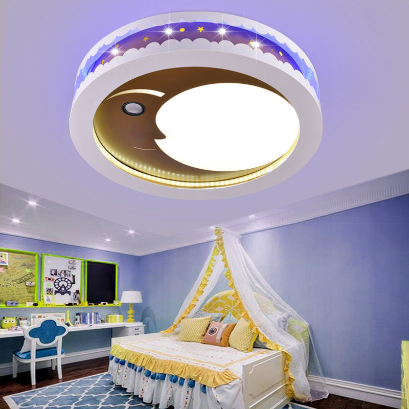 Circle Kid Bedroom Ceiling Light Fixture Acrylic Art Deco LED Flush Ceiling Lights Gold Clearhalo 'Ceiling Lights' 'Close To Ceiling Lights' 'Close to ceiling' 'Flush mount' Lighting' 192404