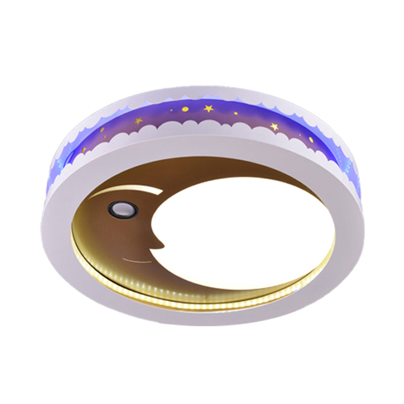 Circle Kid Bedroom Ceiling Light Fixture Acrylic Art Deco LED Flush Ceiling Lights Clearhalo 'Ceiling Lights' 'Close To Ceiling Lights' 'Close to ceiling' 'Flush mount' Lighting' 192406