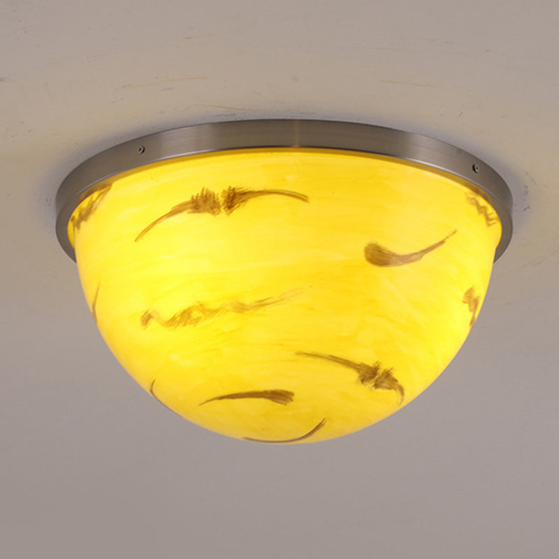 Bedroom Bowl Flush Ceiling Light Fixture Acrylic Contemporary Flush Mount Ceiling Light Satin Nickel E Clearhalo 'Ceiling Lights' 'Close To Ceiling Lights' 'Close to ceiling' 'Flush mount' Lighting' 192600