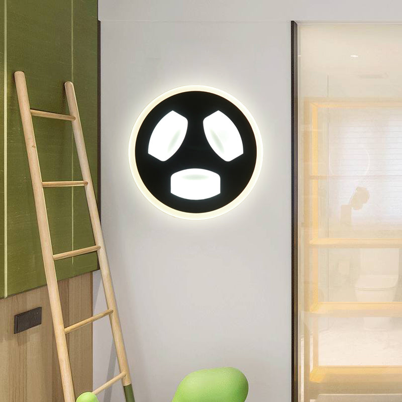 Dining Room Circle Wall Sconce Acrylic Contemporary LED Sconce Light in Black Black Round Clearhalo 'Wall Lamps & Sconces' 'Wall Lights' Lighting' 192632