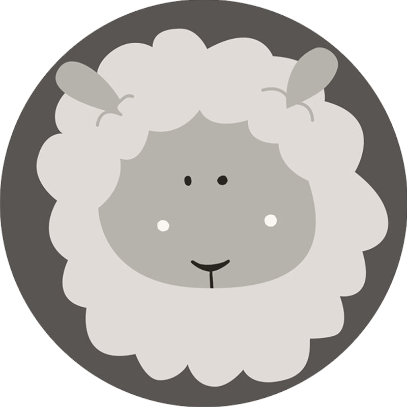 Dark Color Cartoon Area Rug Synthetics Animal Head Carpet Stain-Proof Non-Slip Rug for Nursery Clearhalo 'Area Rug' 'Rug' 1927525