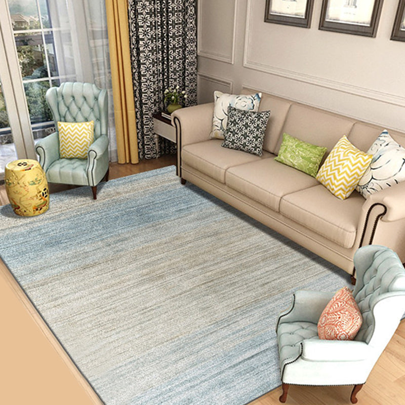 Plain Color Simple Style Rug Polyester Ombre Area Carpet Machine Washable Anti-Slip Rug for Living Room Light Blue Clearhalo 'Area Rug' 'Modern' 'Rugs' Rug' 1927553