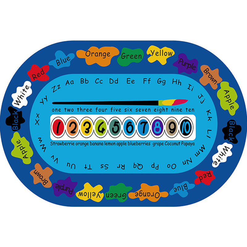 Multicolor Kids Room Rug Cartoon Alphabet Letters and Numbers Carpet Polyester Pet Friendly Rug Clearhalo 'Area Rug' 'Rug' 1927609