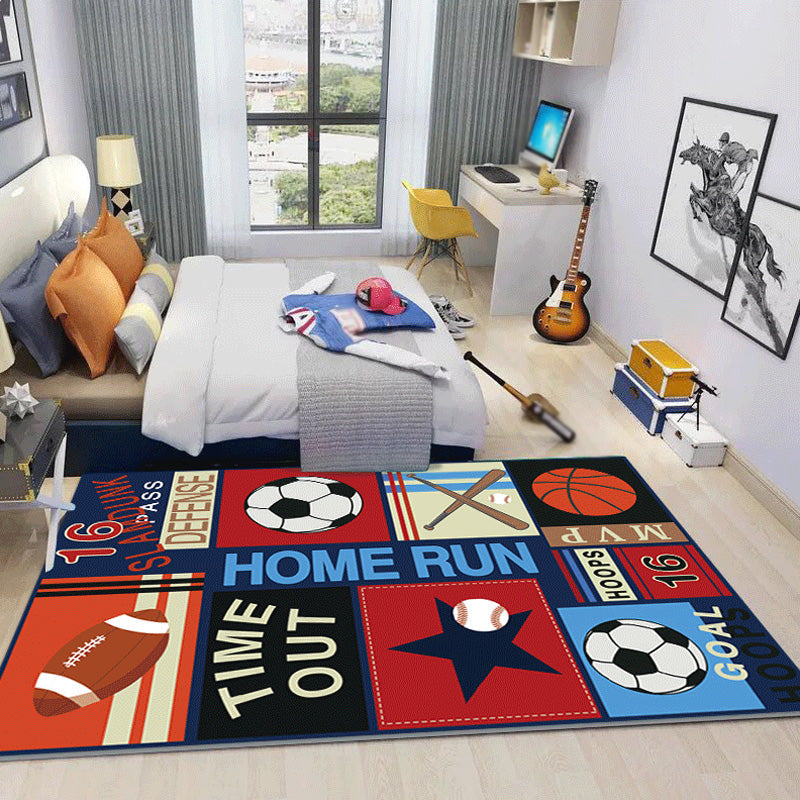 Cool Kids Rug Dark Color Fantasy World Area Carpet Anti-Slip Backing Washable Rug for Child Room Red Clearhalo 'Area Rug' 'Rug' 1927635