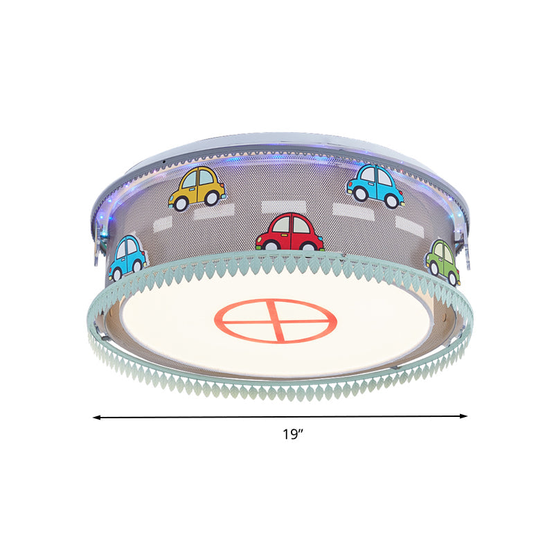 Drum Kid Bedroom Flush Mount Ceiling Fixture Acrylic Cartoon Ceiling Light Multi Color Clearhalo 'Ceiling Lights' 'Close To Ceiling Lights' 'Close to ceiling' 'Flush mount' Lighting' 192782