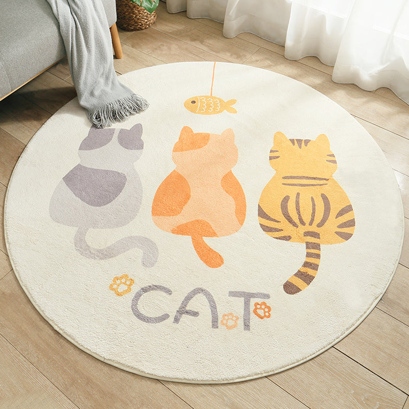 Lovely Kids Style Rug Soft Color Animal and Words Pattern Rug Pet Friendly Anti-Slip Carpet for Nursery Yellow-Red Clearhalo 'Area Rug' 'Rug' 1927864