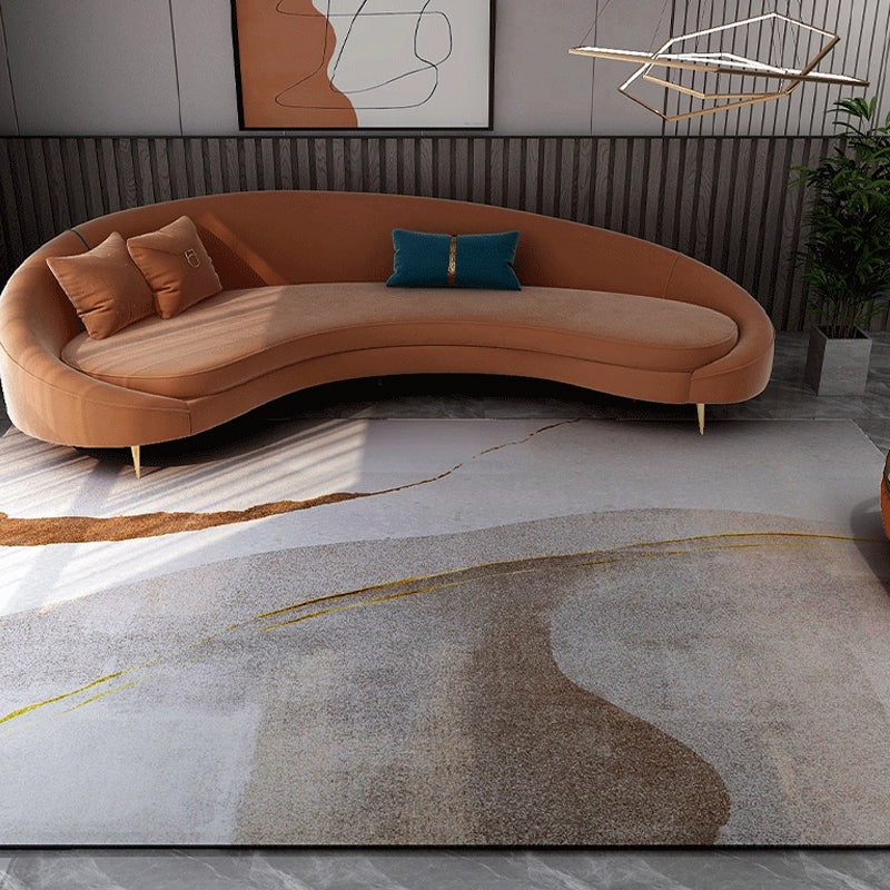 Industrial Abstract Patterned Rug Gradient Color Synthetics Carpet Stain Resistant Washable Non-Slip Rug for Home Brown Clearhalo 'Area Rug' 'Rug' 1927926