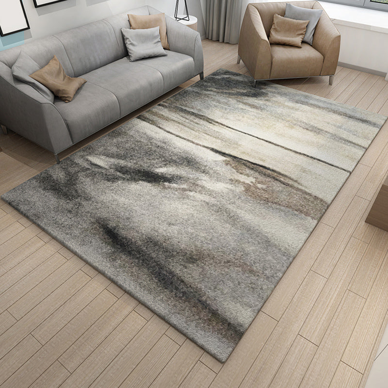 Industrial Abstract Indoor Rug Dark Color Polyester Rug Non-Slip Stain-Proofing Washable Carpet for Living Room Grey Clearhalo 'Area Rug' 'Rug' 1927986