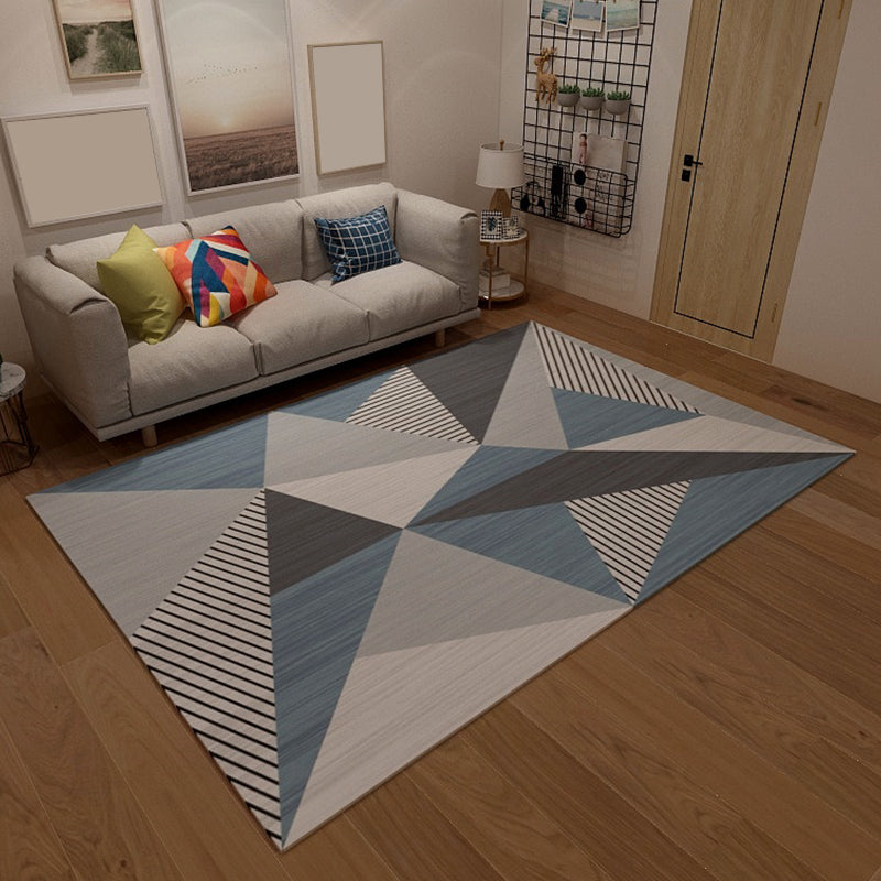 Enchanting Tangram Design Geometric Rug Multi-Color Bold Rug Synthetics Easy Care Carpet for Home Decor Dark Blue Clearhalo 'Area Rug' 'Modern' 'Rugs' Rug' 1928089
