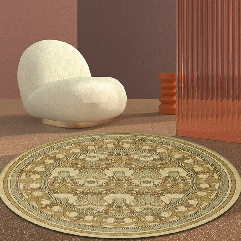 Moroccan Medallion Pattern Rug Multi Color Polypropylene Rug Anti-Slip Backing Pet Friendly Washable Carpet for Bedroom Yellow Clearhalo 'Area Rug' 'Moroccan' 'Rugs' Rug' 1928163