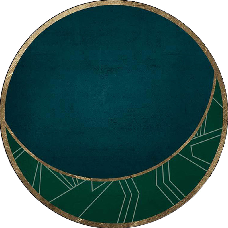 Modern Living Room Rug in Green Color Block Crescent Print Rug Polyester Machine Washable Area Rug Clearhalo 'Area Rug' 'Rug' 1928267