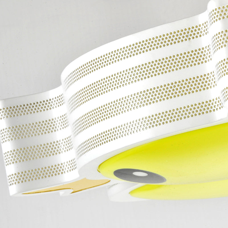 Duck Nursing Room Flush Mount Ceiling Fixture Acrylic Art Deco LED Flush Ceiling Lights in Yellow Clearhalo 'Ceiling Lights' 'Close To Ceiling Lights' 'Close to ceiling' 'Flush mount' Lighting' 192880