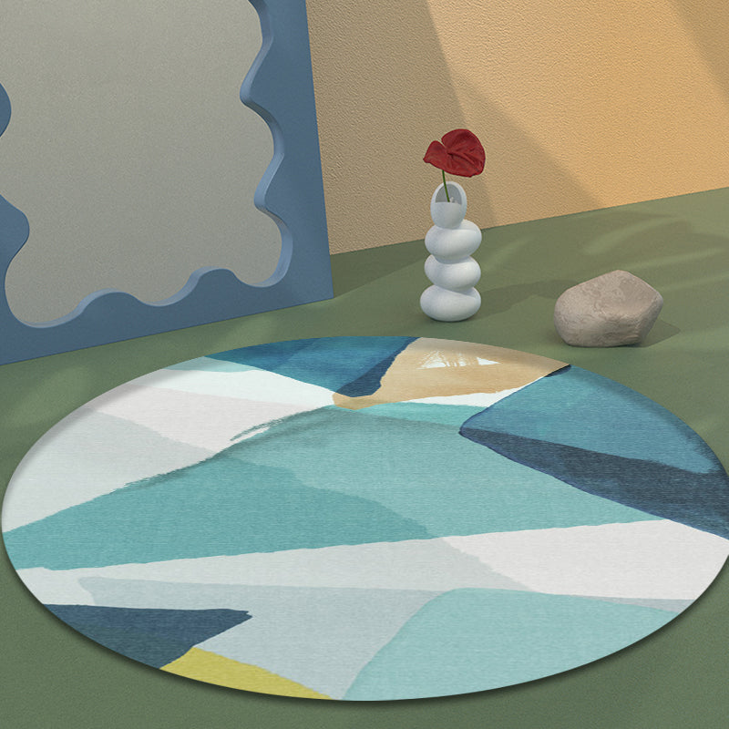 Pastel Watercolor Abstract Rug Polypropylene Novelty Carpet Machine Wash Anti-Slip Rug for Sitting Room Green Clearhalo 'Area Rug' 'Rug' 1932011