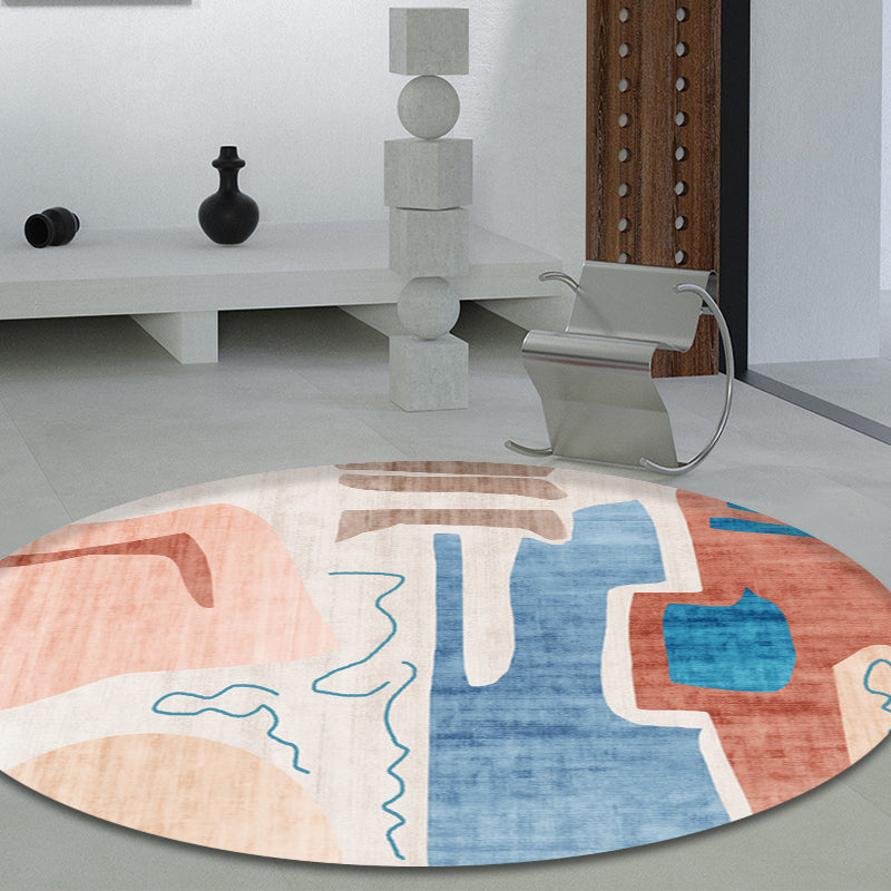 Pastel Watercolor Abstract Rug Polypropylene Novelty Carpet Machine Wash Anti-Slip Rug for Sitting Room Dark Brown Clearhalo 'Area Rug' 'Rug' 1932013