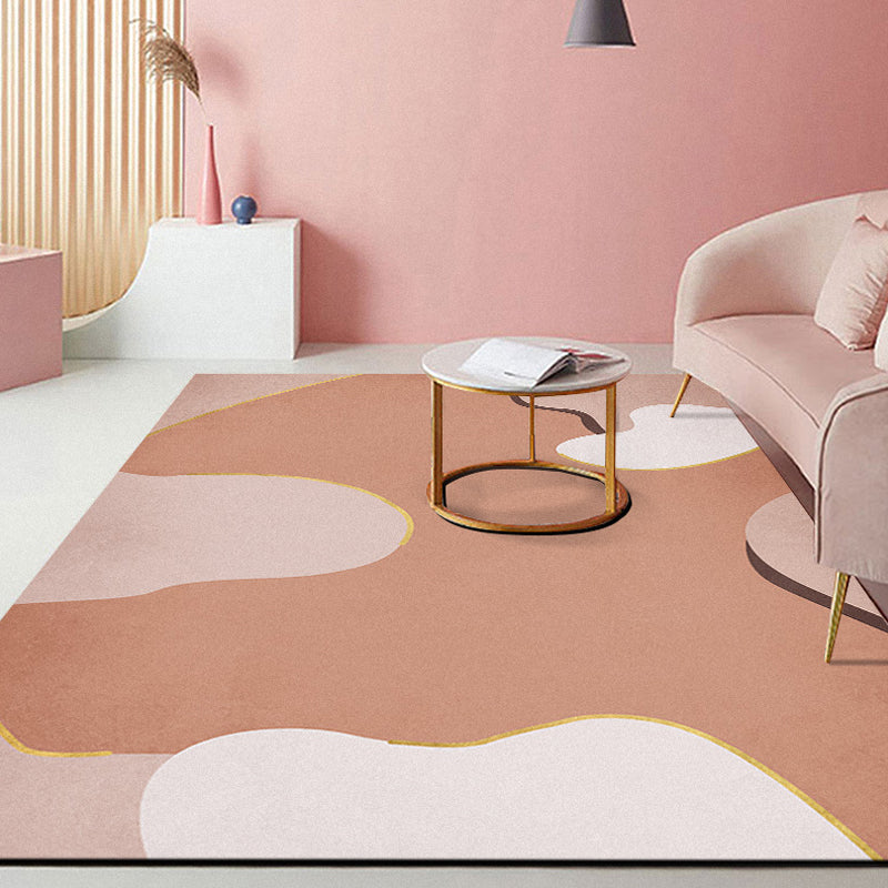 Minimalist Living Room Rug Multi-Color Colorblock Carpet Polyester Anti-Slip Backing Pet Friendly Washable Area Rug Yellow-Red Clearhalo 'Area Rug' 'Rug' 1932414