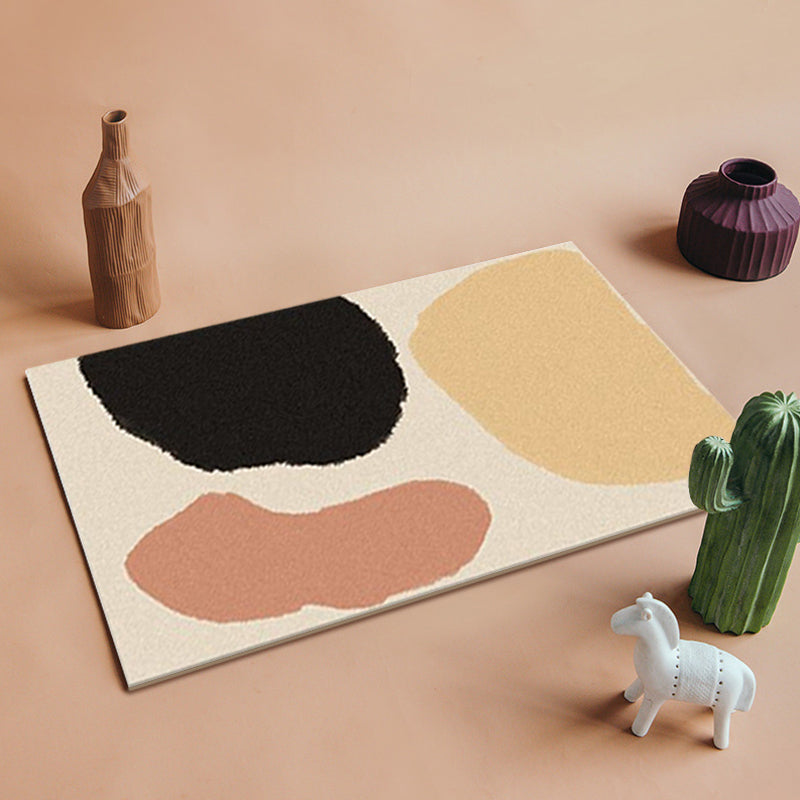 Colorful Colorblock Rug with Circle Multicolor Modern Carpet Polyester Machine Washable Non-Slip Indoor Rug for Study Black Clearhalo 'Area Rug' 'Rug' 1932437