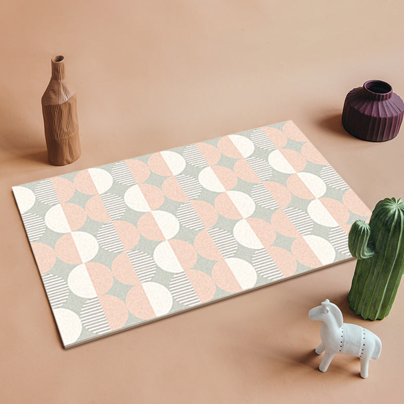 Colorful Colorblock Rug with Circle Multicolor Modern Carpet Polyester Machine Washable Non-Slip Indoor Rug for Study Brown Clearhalo 'Area Rug' 'Rug' 1932440