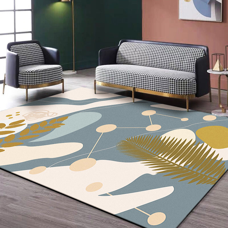 Multi-Color Modernist Rug Polyester Abstract and Striped Pattern Carpet Washable Anti-Slip Backing Indoor Rug for Living Room Grey Clearhalo 'Area Rug' 'Rug' 1932459