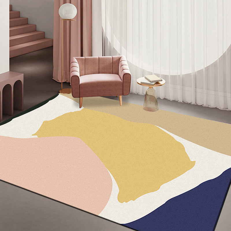 Modernist Colorblock Rug Multi-Color Polyester Area Rug Washable Non-Slip Backing Indoor Rug for Drawing Room Pink Clearhalo 'Area Rug' 'Rug' 1932484