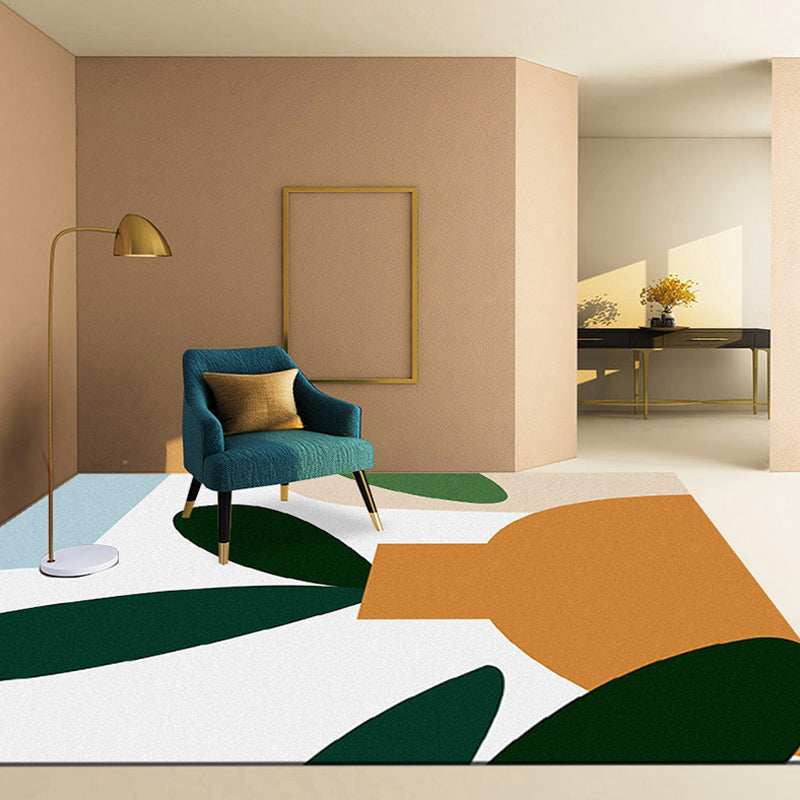 Modernist Colorblock Rug Multi-Color Polyester Area Rug Washable Non-Slip Backing Indoor Rug for Drawing Room Green Clearhalo 'Area Rug' 'Rug' 1932485