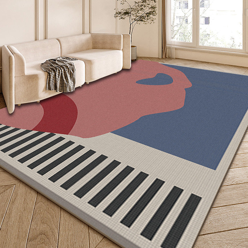 Modernist Colorblock Rug Multi-Color Polyester Area Rug Washable Non-Slip Backing Indoor Rug for Drawing Room Blue Clearhalo 'Area Rug' 'Rug' 1932488