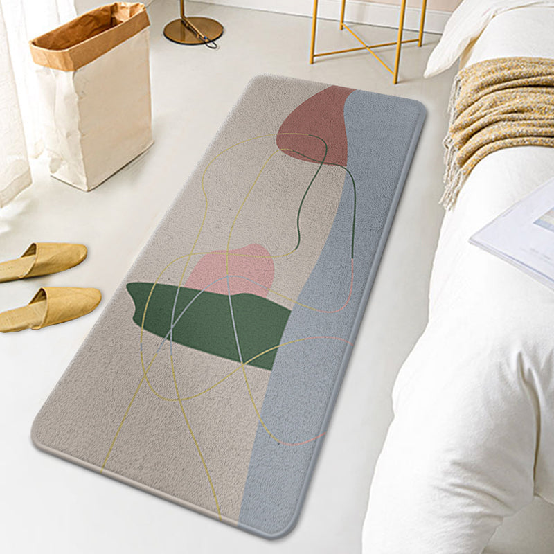 Casual Multi Colored Modernism Rug Polyester Swirl Striped Pattern Carpet Washable Pet Friendly Anti-Slip Carpet for Bedroom Peach Clearhalo 'Area Rug' 'Rug' 1932504