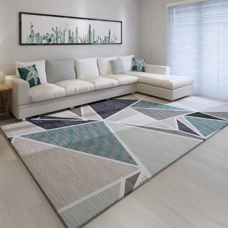 Eco-Friendly Geometry Area Rug Multi-Color Nordic Carpet Polypropylene Non-Slip Backing Rug for Home Decor Blue Clearhalo 'Area Rug' 'Modern' 'Rugs' Rug' 1932608
