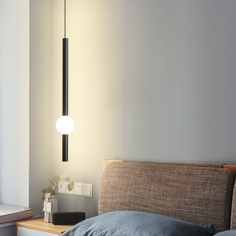 Sword-Shape LED Hanging Lamp Kit Simplicity Acrylic Black/White Suspended Lighting Fixture in Warm/White/3 Color Light Clearhalo 'Ceiling Lights' 'Modern Pendants' 'Modern' 'Pendant Lights' 'Pendants' Lighting' 1934483