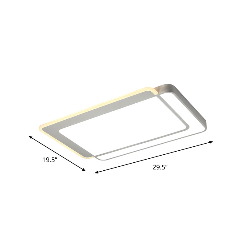 Square/Rectangular Flush Ceiling Light Minimal Acrylic White LED Flush-Mount Light Fixture in Warm/White/3 Color Light Clearhalo 'Ceiling Lights' 'Close To Ceiling Lights' 'Close to ceiling' 'Flush mount' Lighting' 1934802