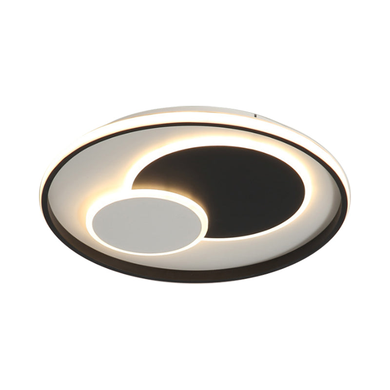 Black Super Thin Flush Mount Lighting Modern Acrylic Round/Square/Rectangle LED Ceiling Lamp in Warm/White Light Clearhalo 'Ceiling Lights' 'Close To Ceiling Lights' 'Close to ceiling' 'Flush mount' Lighting' 1934836
