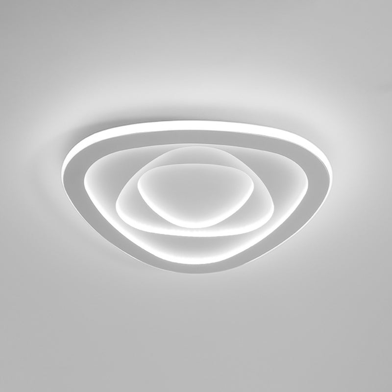 16"/19.5" W LED Bedroom Ceiling Lamp Modernist White Flush Mount Light with Flower/Pentagon/Triangle Acrylic Shade Clearhalo 'Ceiling Lights' 'Close To Ceiling Lights' 'Close to ceiling' 'Flush mount' Lighting' 1935512