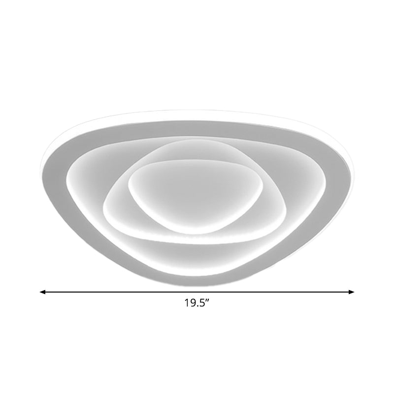 16"/19.5" W LED Bedroom Ceiling Lamp Modernist White Flush Mount Light with Flower/Pentagon/Triangle Acrylic Shade Clearhalo 'Ceiling Lights' 'Close To Ceiling Lights' 'Close to ceiling' 'Flush mount' Lighting' 1935514