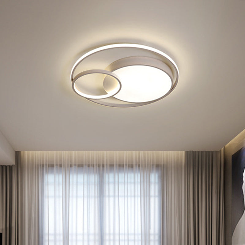 16"/19"/23.5" Dia Minimal LED Flush Light Black/White Circular Flush Mount Ceiling Lighting with Acrylic Shade White Clearhalo 'Ceiling Lights' 'Close To Ceiling Lights' 'Close to ceiling' 'Flush mount' Lighting' 1935718