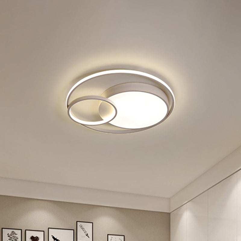 16"/19"/23.5" Dia Minimal LED Flush Light Black/White Circular Flush Mount Ceiling Lighting with Acrylic Shade Clearhalo 'Ceiling Lights' 'Close To Ceiling Lights' 'Close to ceiling' 'Flush mount' Lighting' 1935719