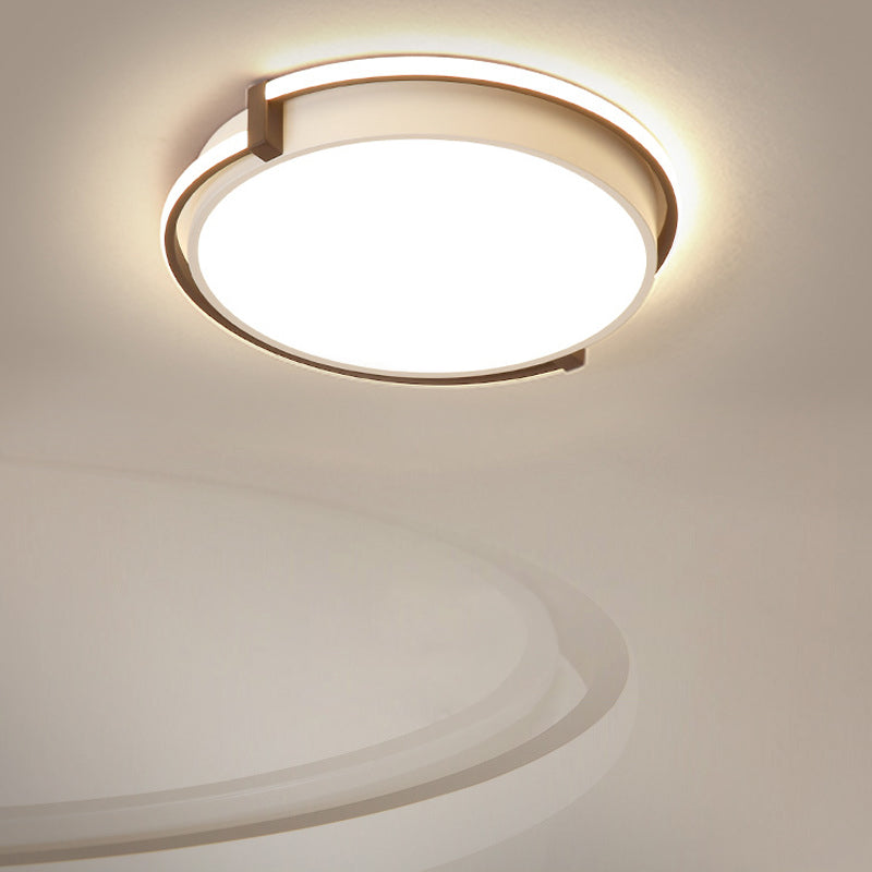 12"/16"/19.5" W Dorm Room LED Flushmount Minimalist Grey/White Flush Mount Ceiling Light with Round Acrylic Shade White Clearhalo 'Ceiling Lights' 'Close To Ceiling Lights' 'Close to ceiling' 'Flush mount' Lighting' 1936064