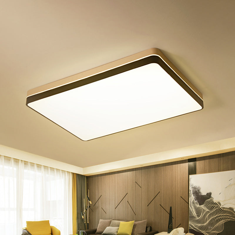 Nordic Round/Square/Rectangle Flushmount Acrylic Living Room LED Ceiling Light Fixture in Black and White Clearhalo 'Ceiling Lights' 'Close To Ceiling Lights' 'Close to ceiling' 'Flush mount' Lighting' 1936114