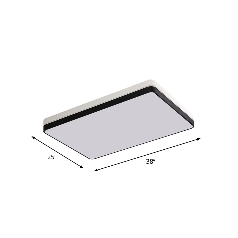 Nordic Round/Square/Rectangle Flushmount Acrylic Living Room LED Ceiling Light Fixture in Black and White Clearhalo 'Ceiling Lights' 'Close To Ceiling Lights' 'Close to ceiling' 'Flush mount' Lighting' 1936116