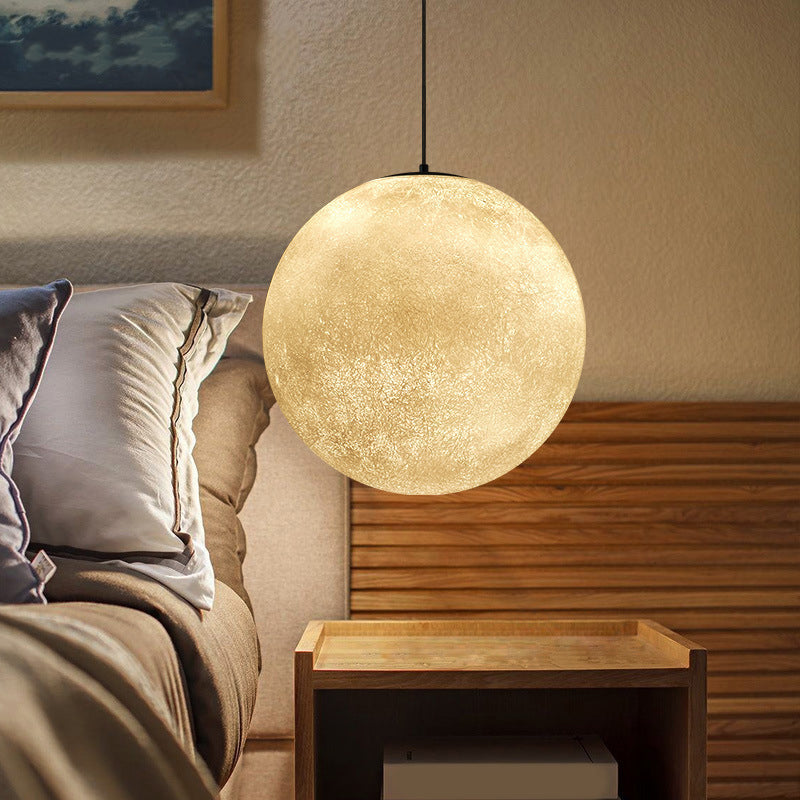 White Glass Super Moon Pendulum Light Romantic Modern 1-Light Ceiling Hang Lamp, 10"/12"/16" Wide Clearhalo 'Ceiling Lights' 'Modern Pendants' 'Modern' 'Pendant Lights' 'Pendants' Lighting' 1936857