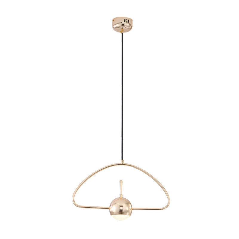 Minimalist LED Pendant Ceiling Light Rose Gold Round/Triangle/Rectangle Down Lighting with Dome Acrylic Shade Clearhalo 'Ceiling Lights' 'Modern Pendants' 'Modern' 'Pendant Lights' 'Pendants' Lighting' 1936962
